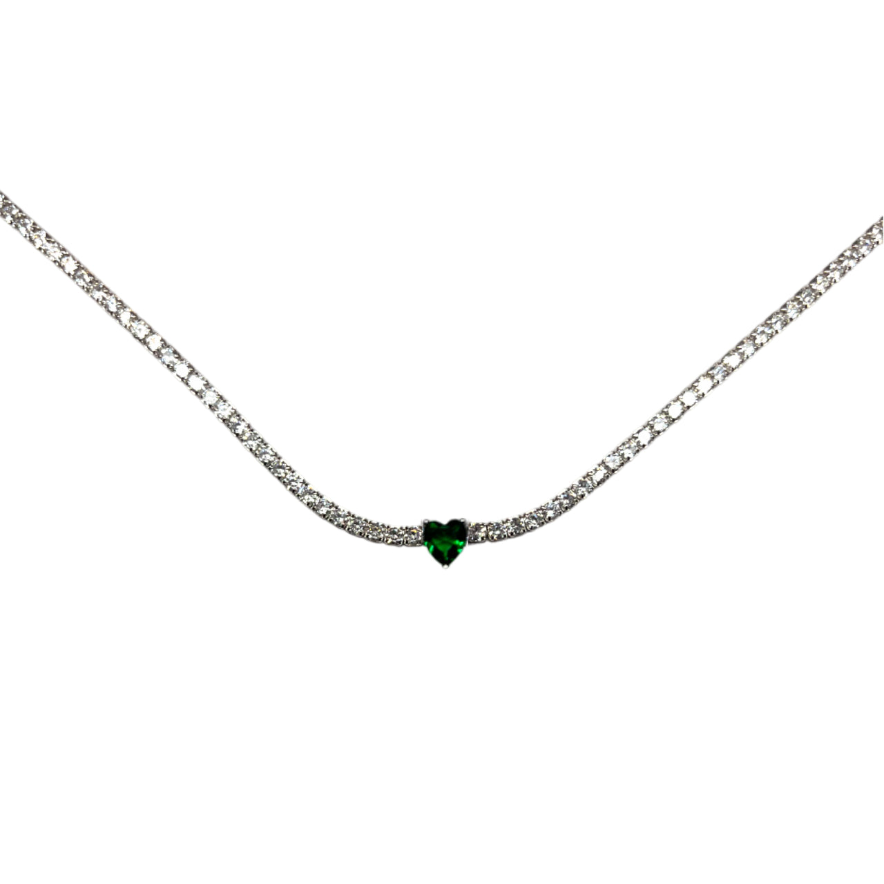 Collana Donna Re Mida Tennis Argento Cuore Zirconi Bianchi CL DJV 5V