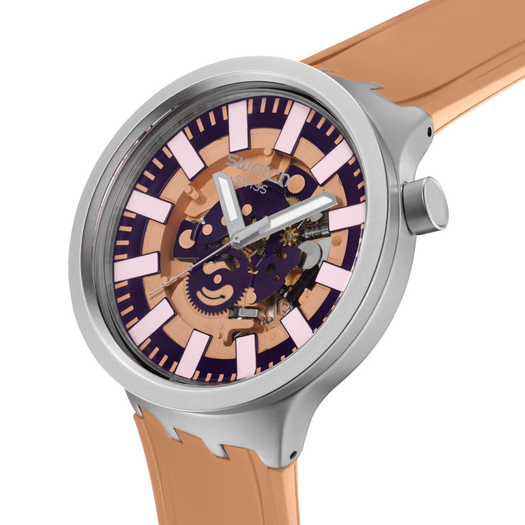 Orologio Unisex Swatch Terracotta Tide Acciaio Gomma SB07S119