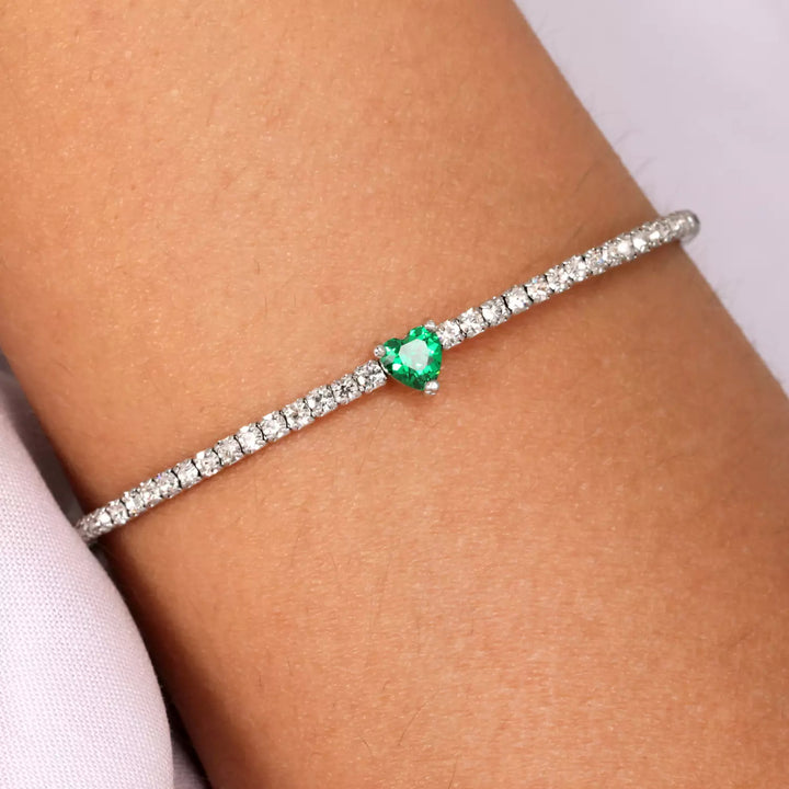 Bracciale Donna La Petite Story Ottone Con Zirconi Bianchi E Cuore Smeraldo LPS05ASD22