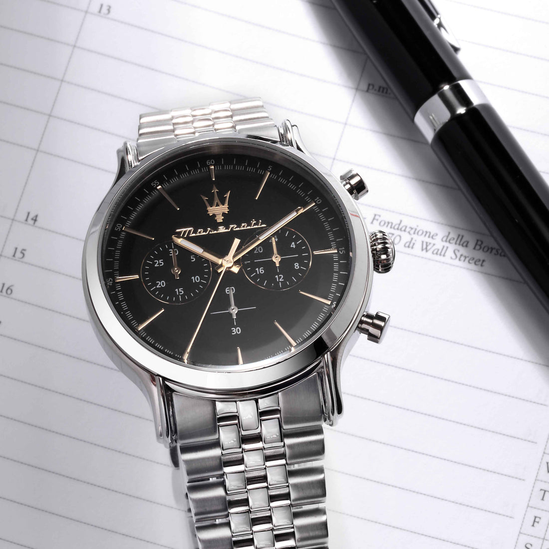 Orologio Uomo Maserati Acciaio Epoca Quarzo Cronografo Nero Dorato R8873618017