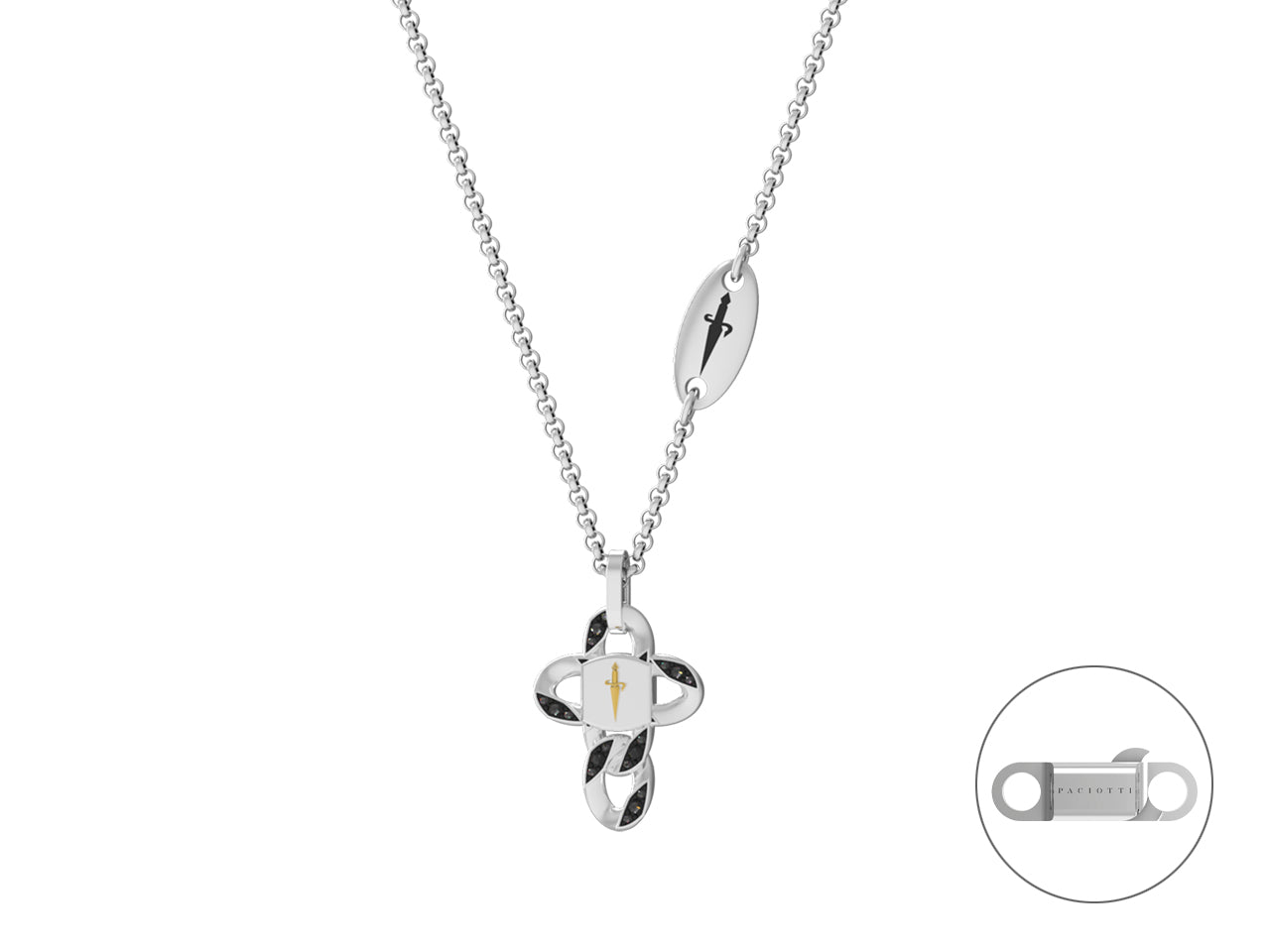 Collana Uomo Cesare Paciotti Argento Croce JPCL5038B