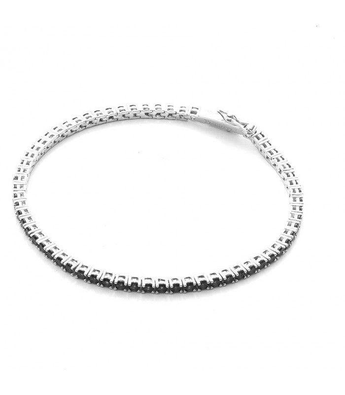 Bracciale Uomo Tennis Cesare Paciotti Argento Zirconi Neri JPBR1962B/19