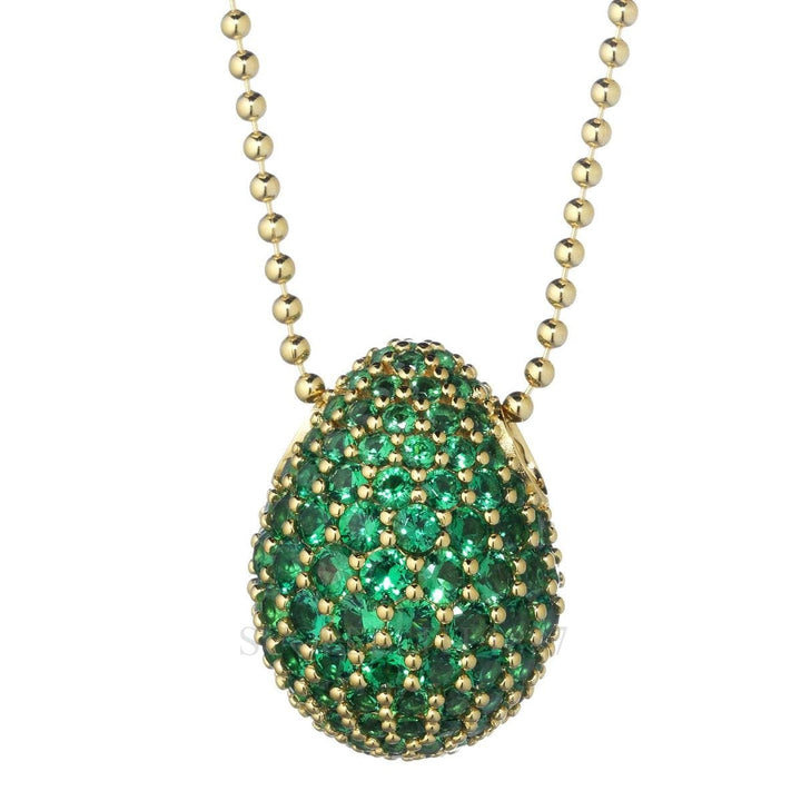 Collana Tatiana Fabergé in Argento con Zirconi verdi " Green Eye" Tsars Collection Large
