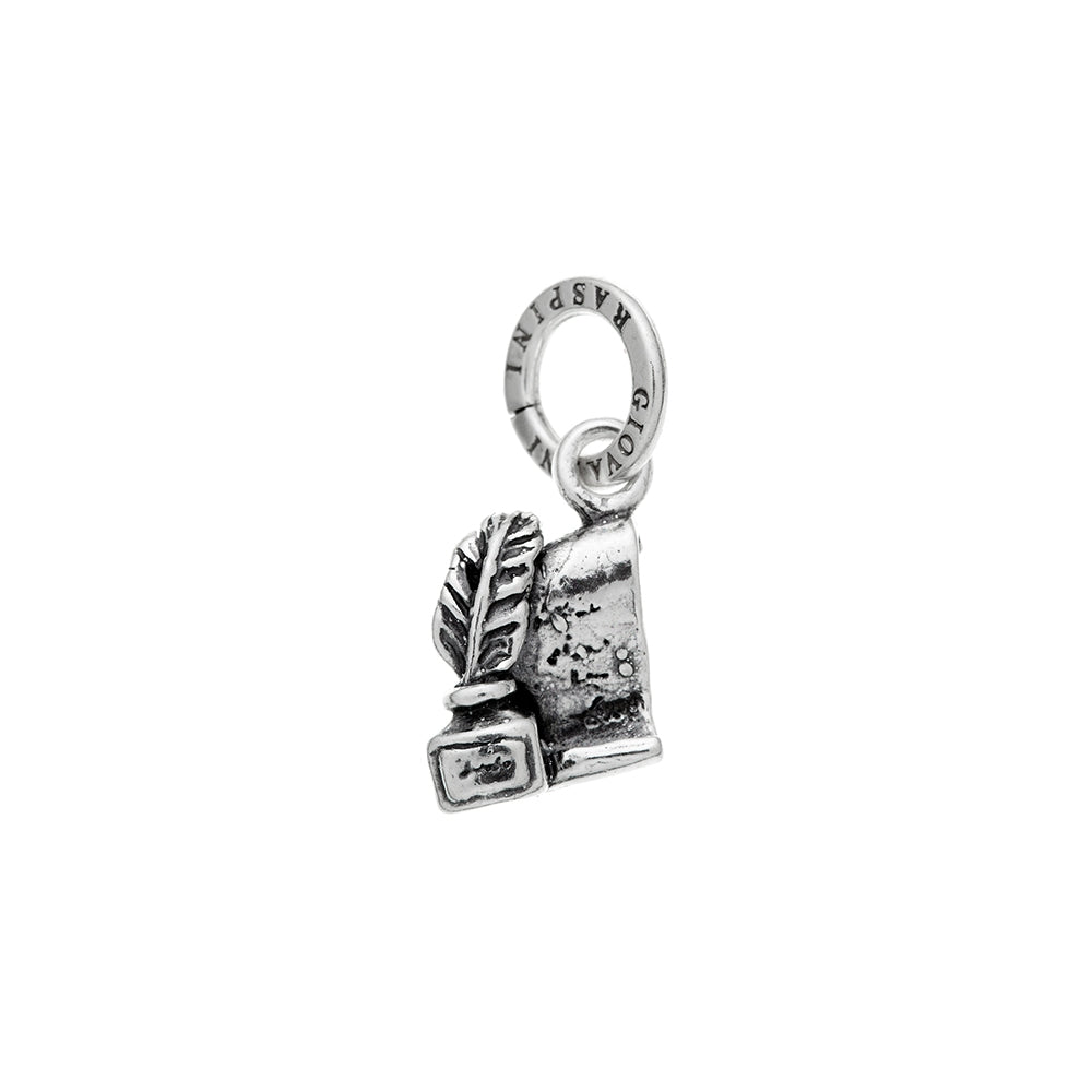 Charm Unisex Giovanni Raspini Argento 925 Lettera E Calamaio Realizzato A Mano 09864