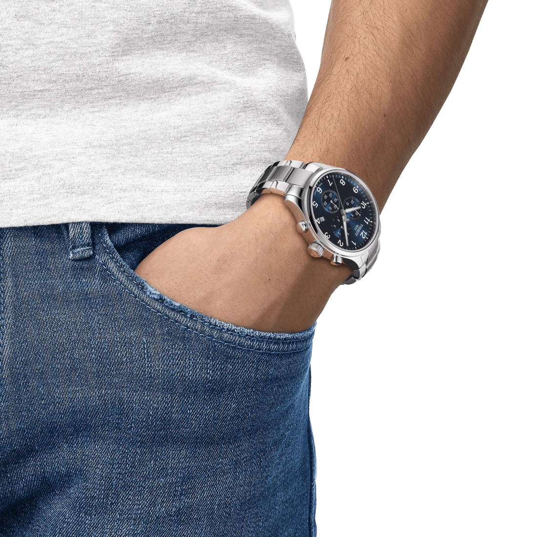 Orologio Uomo Tissot Chrono Xl Classic Numeri Data Blu T1166171104701