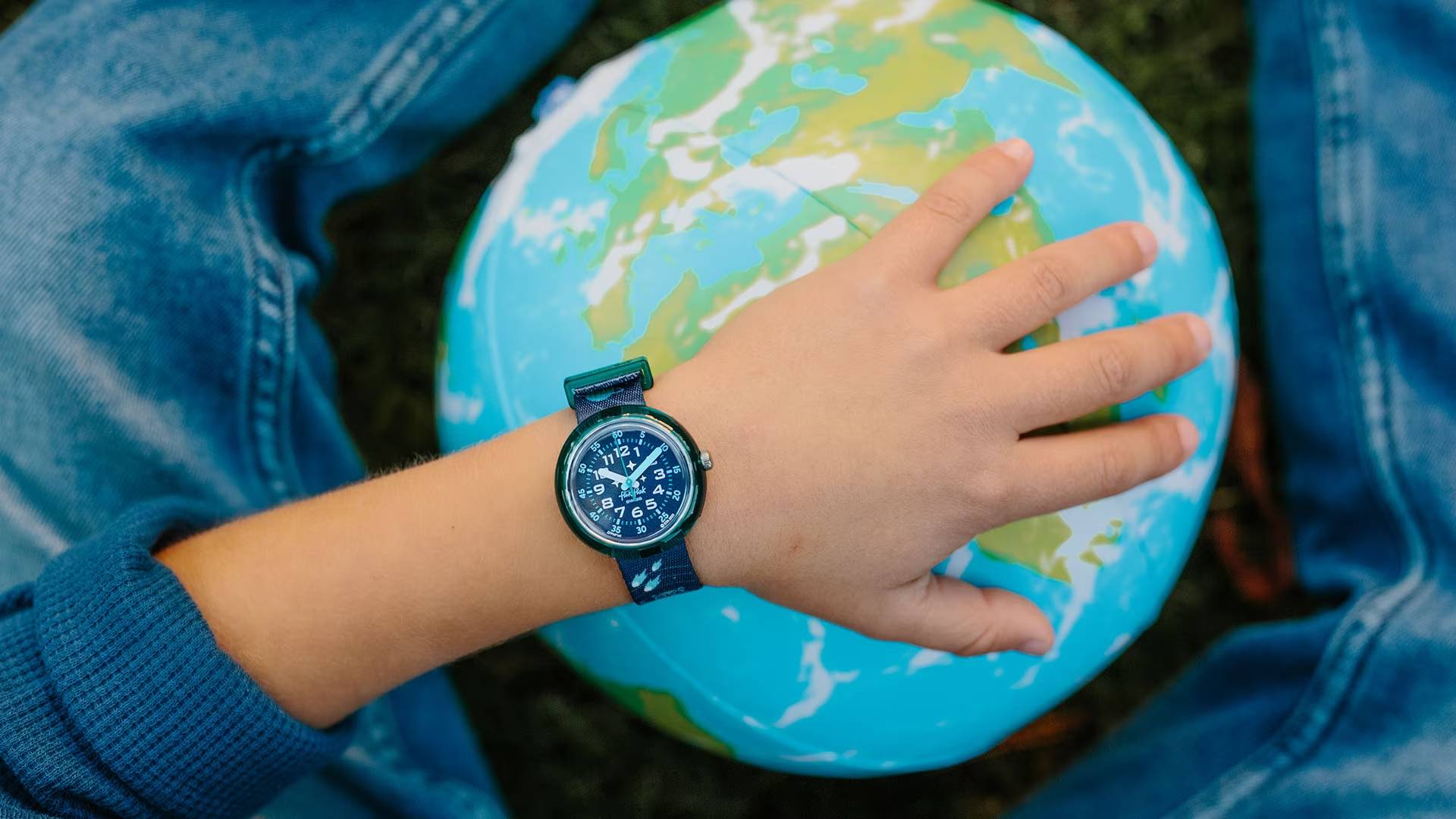 Orologio Bambino Swatch Flik Flak Take Me To Space Quarzo Nero Blu ZFPNP141