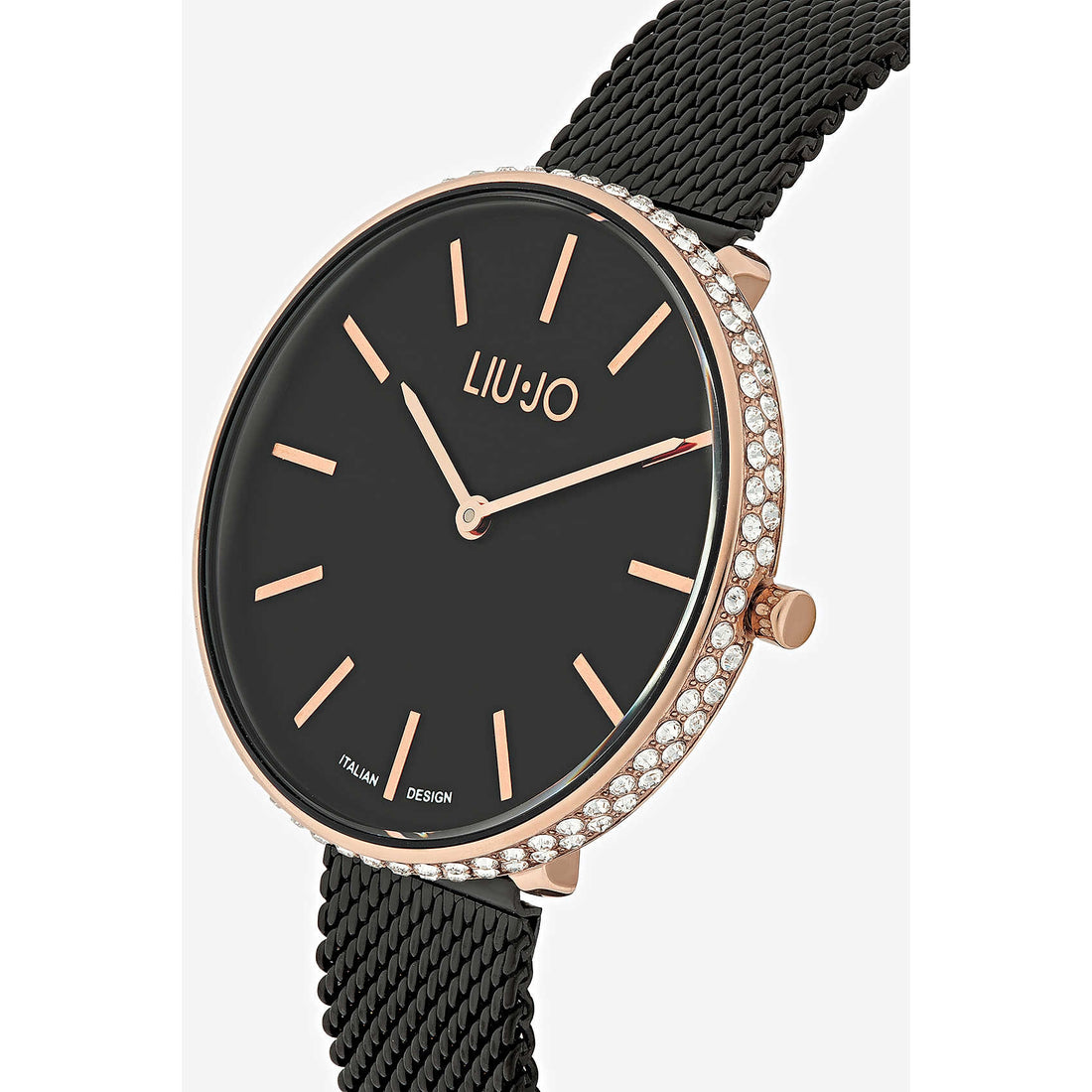 Orologio Donna Acciaio Liu Jo Glamour Globe Quarzo Solo Tempo Nero Rosè Bicolore
