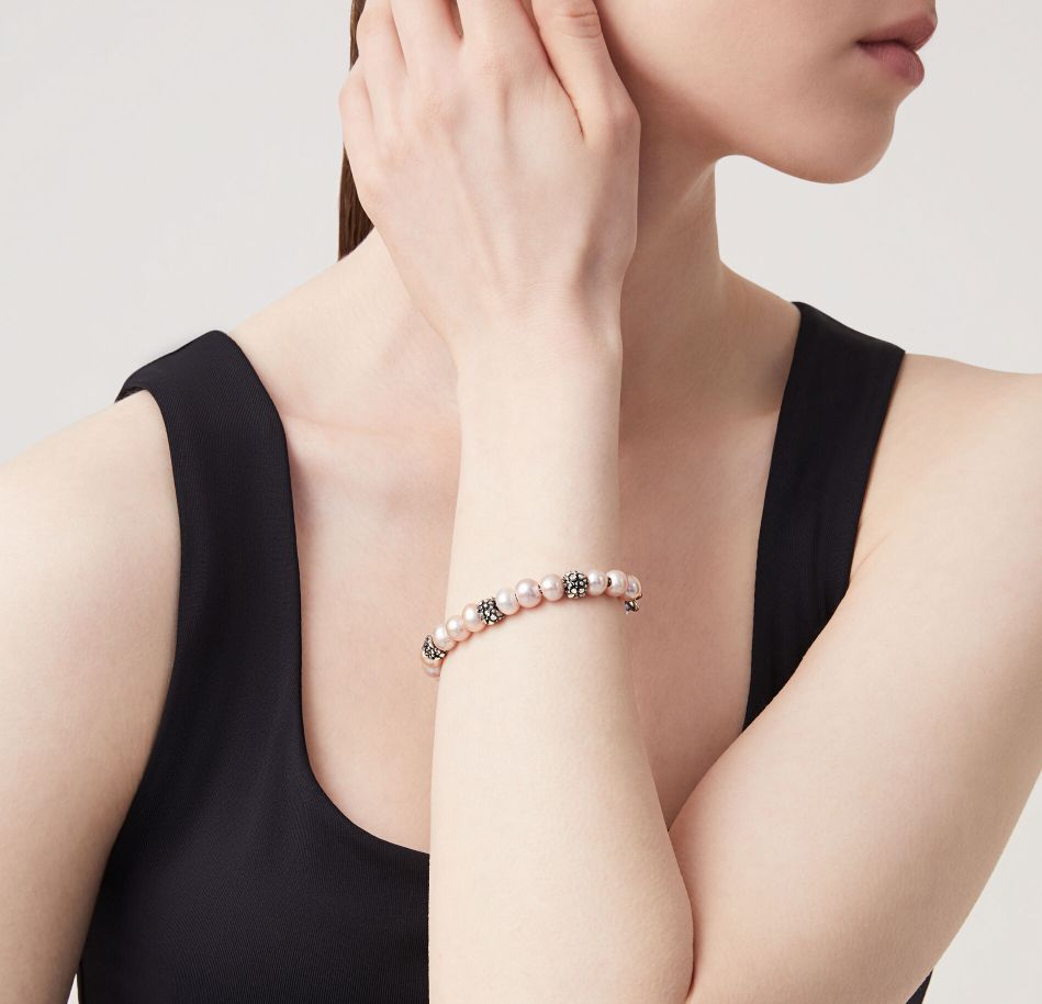 Bracciale Donna Giovanni Raspini Argento 925 Blossom Perle Semirigido 11942