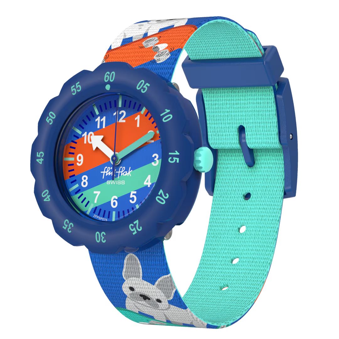 Orologio Bambino Swatch Flik Flak SKATING FRENCHIE Blu ZFPSP075