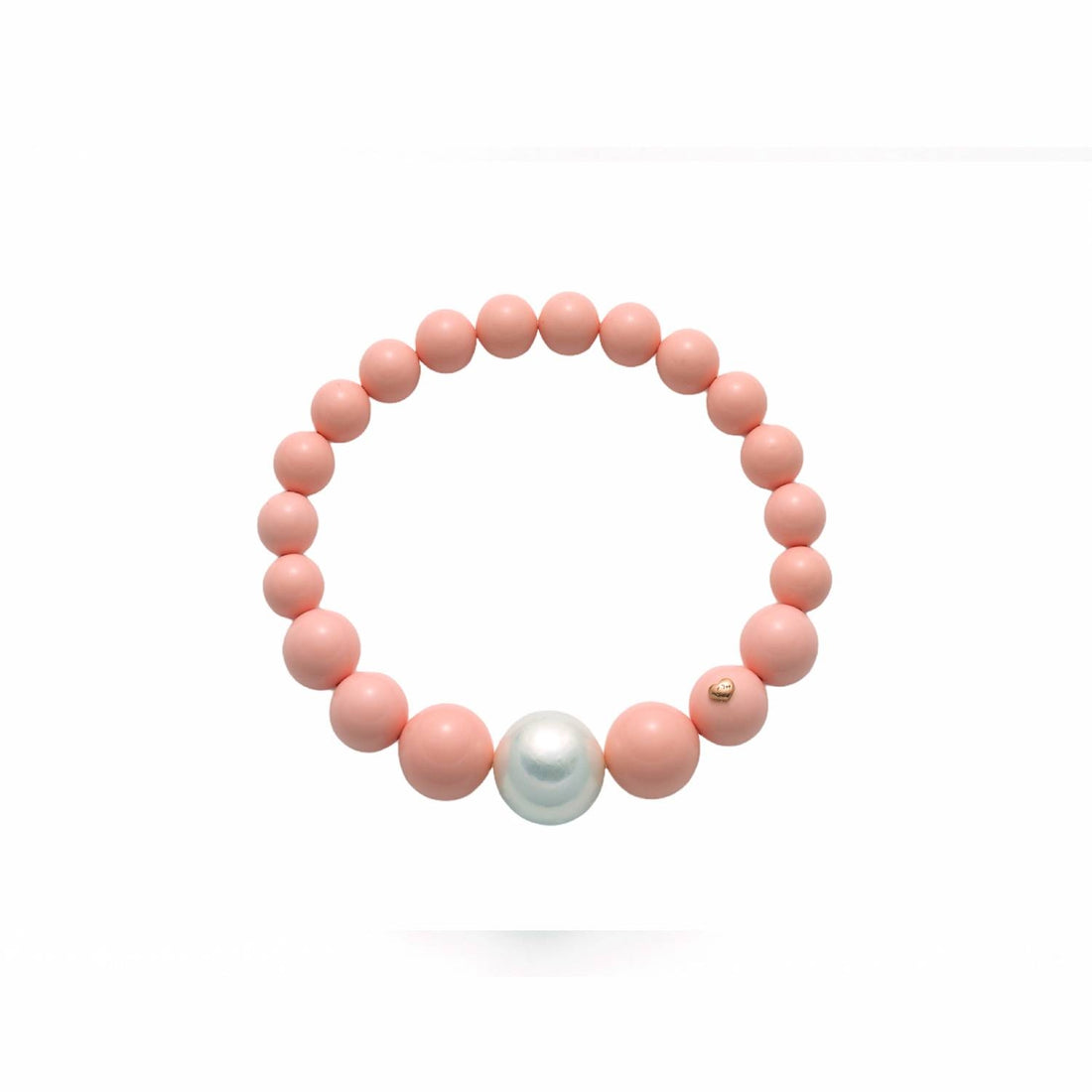 Bracciale Donna Elastico Miluna Agglomerato Corallo Rosa Perla A Scalare PBR2564