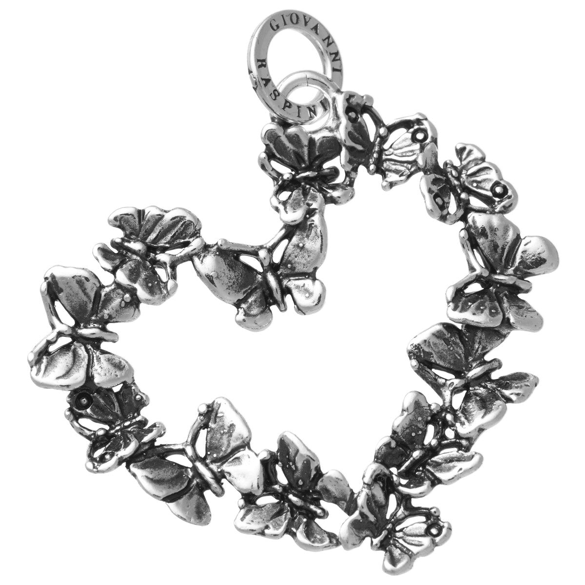 Charm Donna Giovanni Raspini Argento 925 Cuore Farfalle Realizzato A Mano 11096