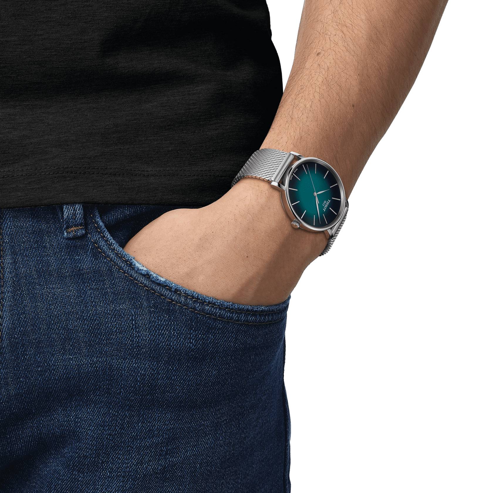 Orologio Uomo Tissot Everytime Gent Solo Tempo Acciaio maglia milano T1434101109100
