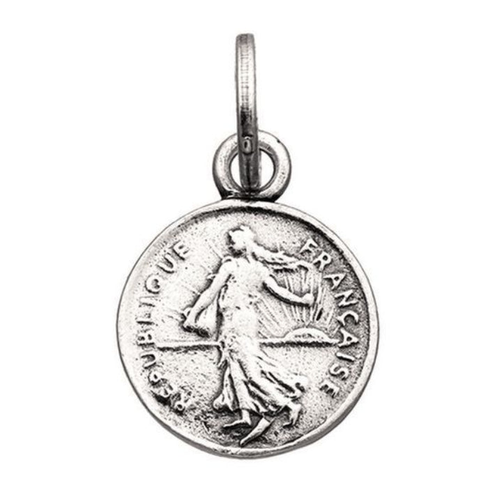 Charm Unisex Giovanni Raspini Argento 925 Moneta Da 1 Franco Realizzato A Mano 06471