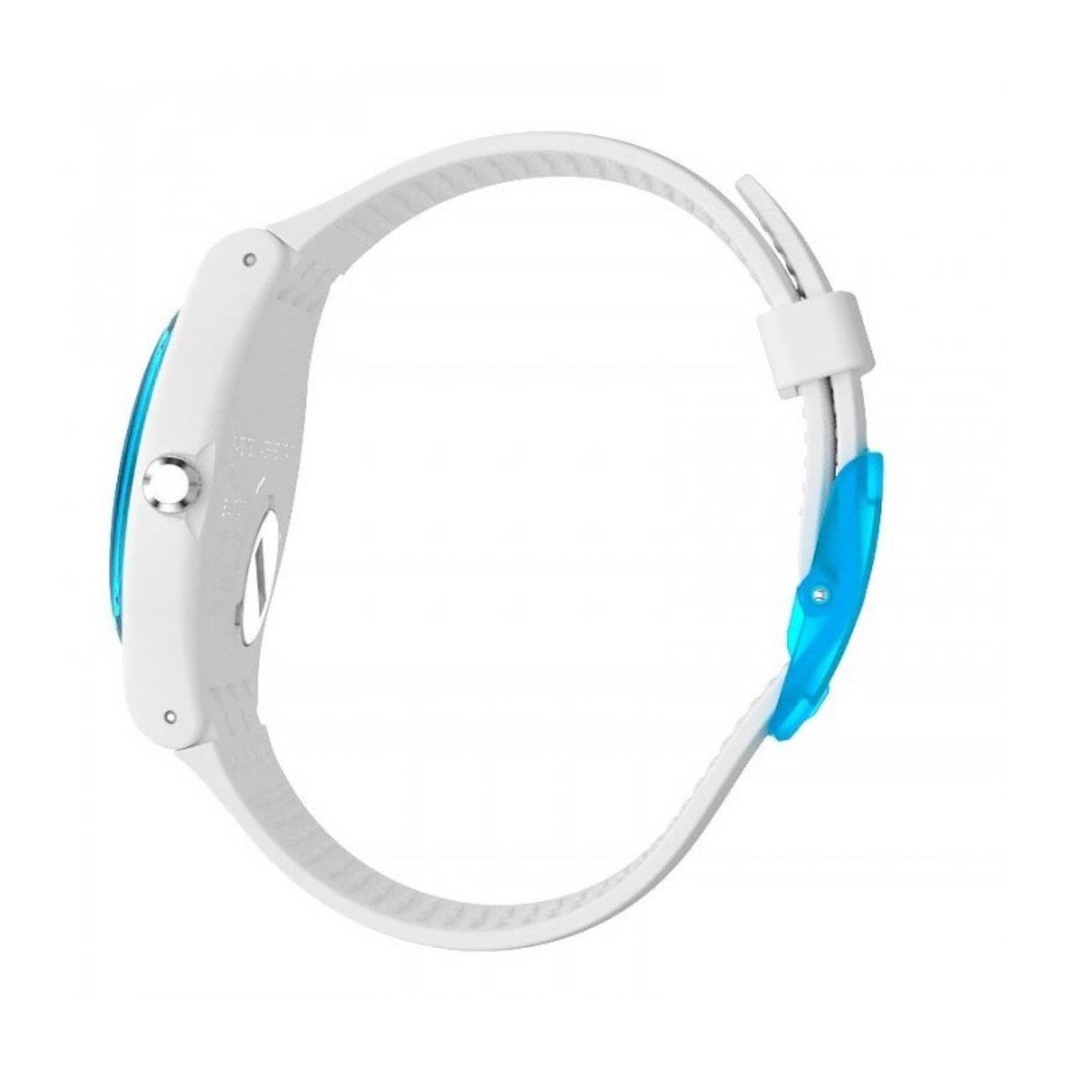 Orologio Uomo Gomma Plastica Swatch Solo Tempo Quarzo Bianco Azzurro Suow163