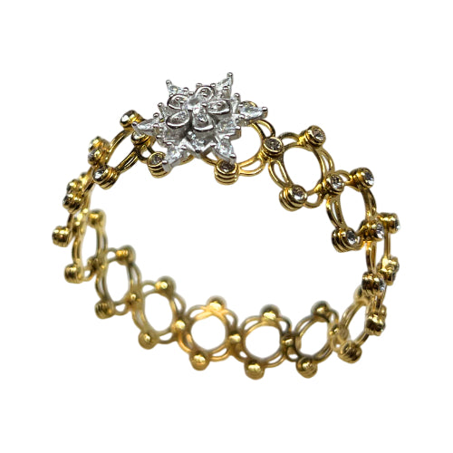 Anello-Bracciale Donna Re Mida Argento Dorato Estendibile Zirconi Fascia-1