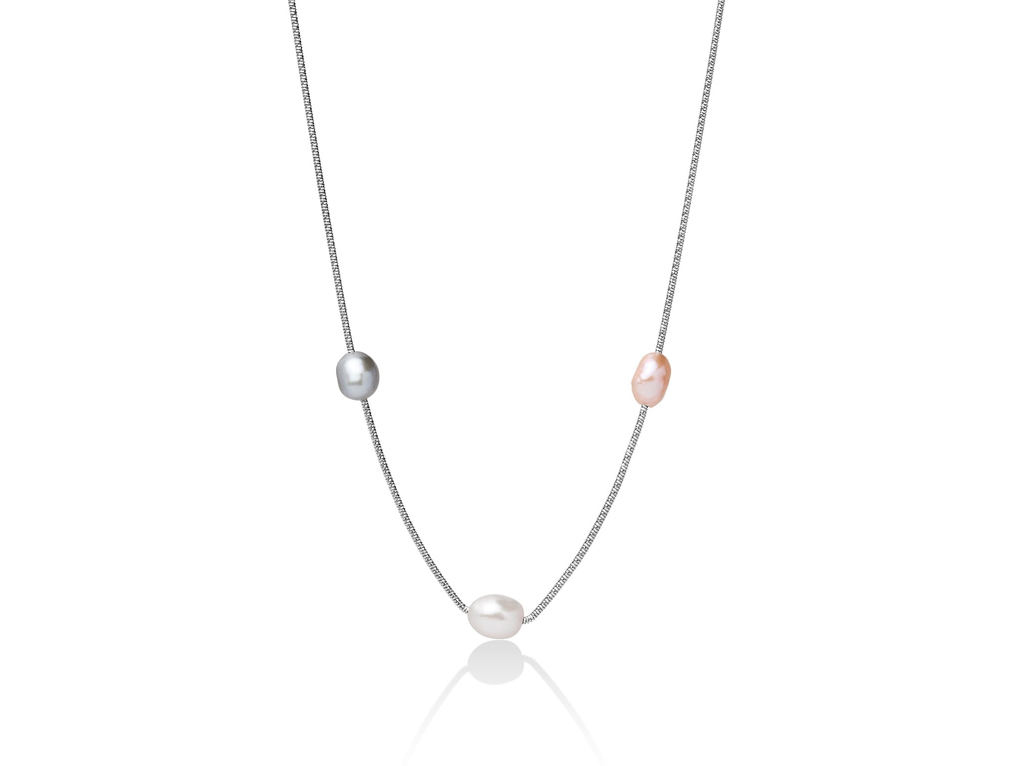 Collana Donna Argento Miluna Multifilo Miss Italia Perle Bianche PCL5809
