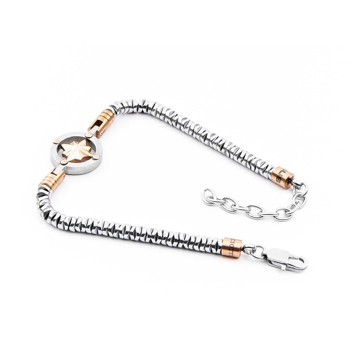 Bracciale Uomo 4US Cesare Paciotti Acciaio Bianco e rosa dei Venti rosè  4UBR4116