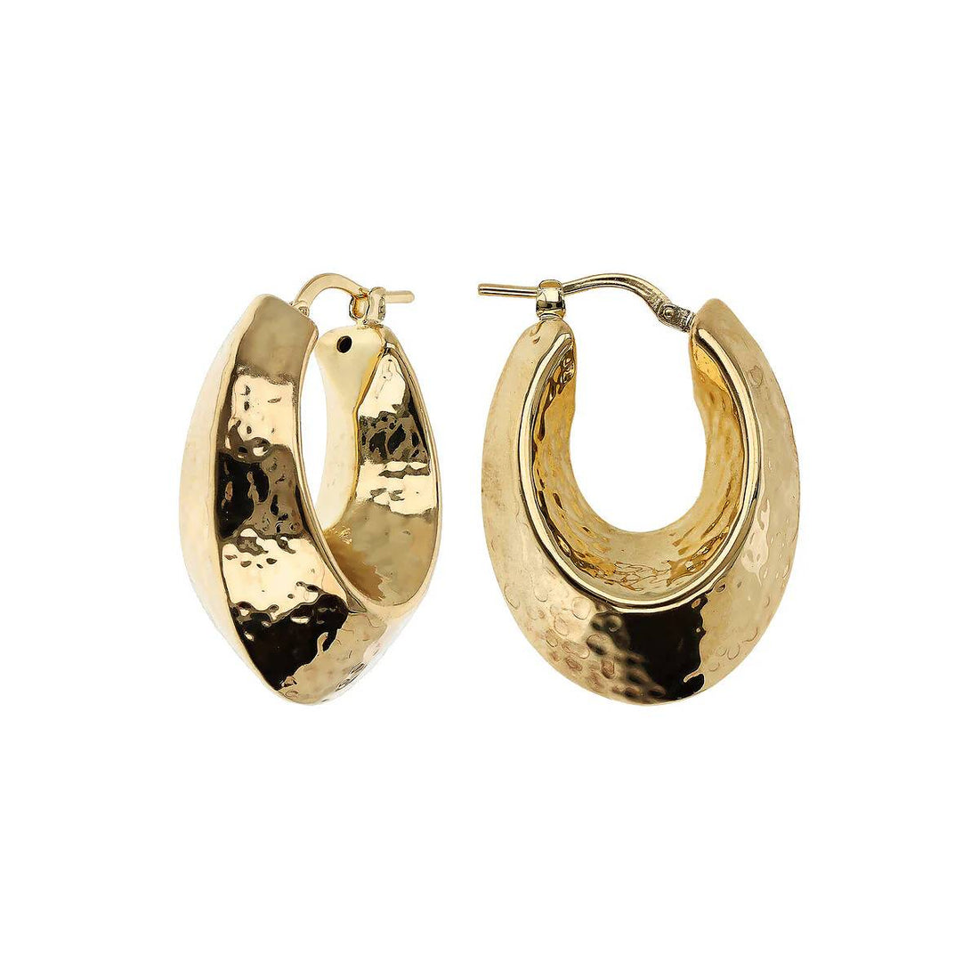 Orecchini Donna Etrusca Bronzo Dorato Cerchi Martellati Lucidi WSET00839.YG