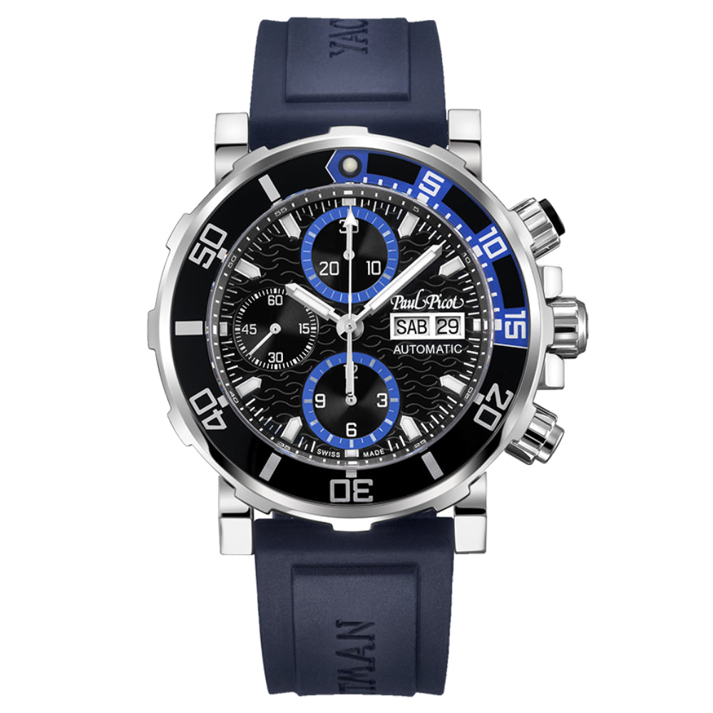 Orologio Uomo Paul Picot Yachtman 3 Automatico Gomma Acciaio 1127LN