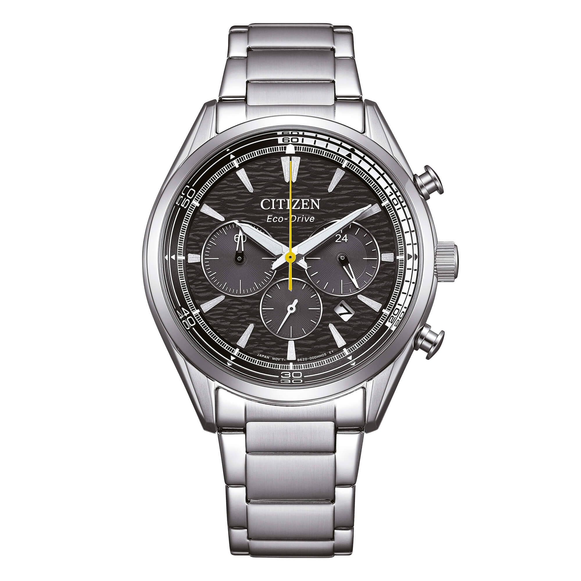 Orologio Uomo Citizen Nero Eco-Drive Cronografo Acciaio Data CA4700-50E