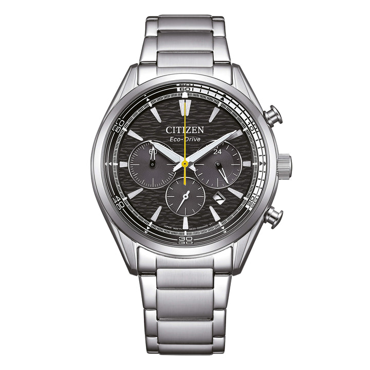 Orologio Uomo Citizen Nero Eco-Drive Cronografo Acciaio Data CA4700-50E