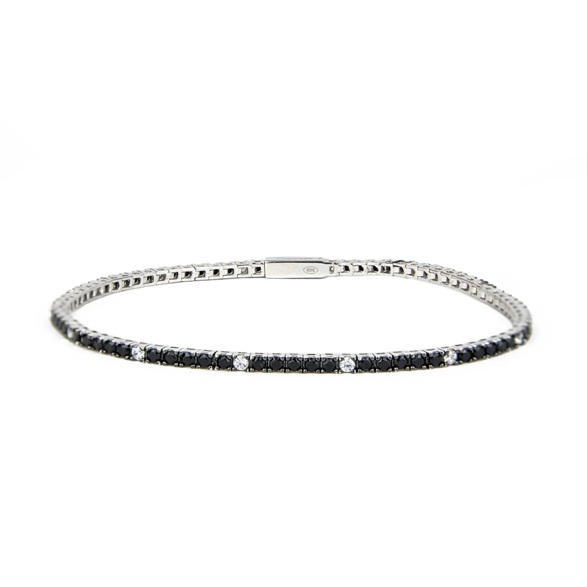 Bracciale Uomo Zancan Tennis Argento 925 Zirconi Neri ESB078-19