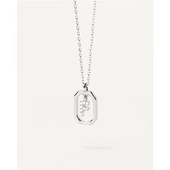 Collana Donna PDPaola Argento 925 Bianco Mini Iniziale F Zirconi CO02-517-U