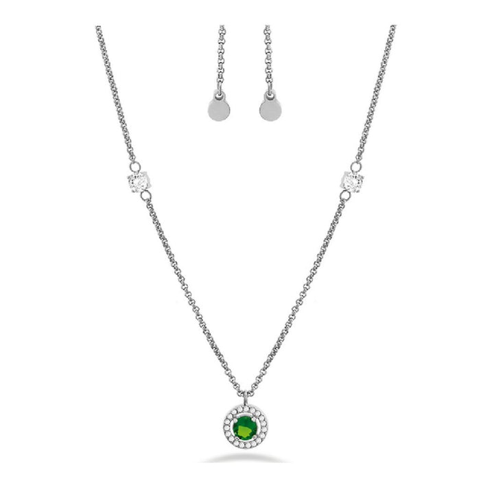Collana Donna Liu Jo Acciaio Catena Rollò con pietra verde  LJ2271
