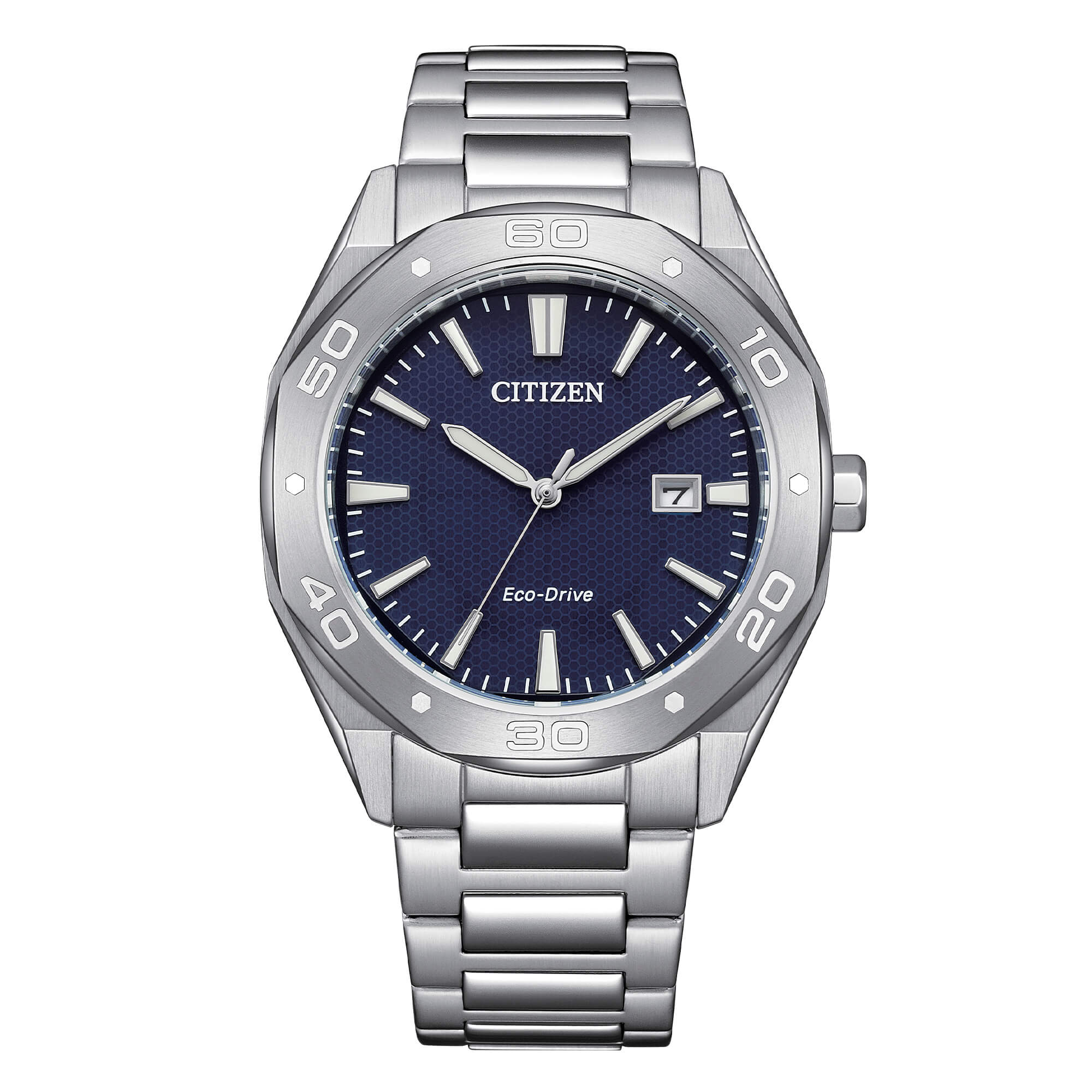 Orologio Uomo Citizen Blu Eco-Drive Solo Tempo Acciaio Data BM7631-52L