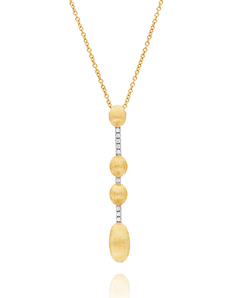 Collana Donna Nanis Oro Giallo 18 KT Pendente Diamanti Boules Satinata CS3-589-GB-IN