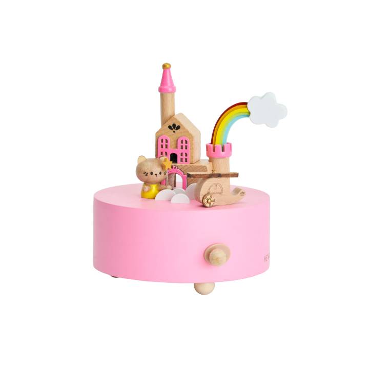 Carillon Henriette Arcobaleno Rosa Legno 11x11 cm D18738
