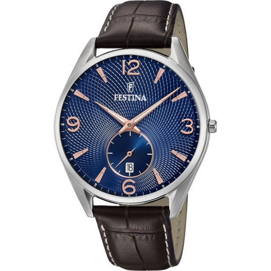Orologio Uomo Acciaio  Festina e cinturino pelle F6857/8