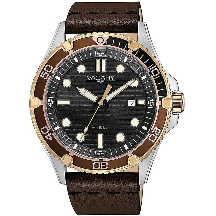 Orologio uomo  Vagary By Citizen Aqua Diver cinturino Pelle IB8-739-50