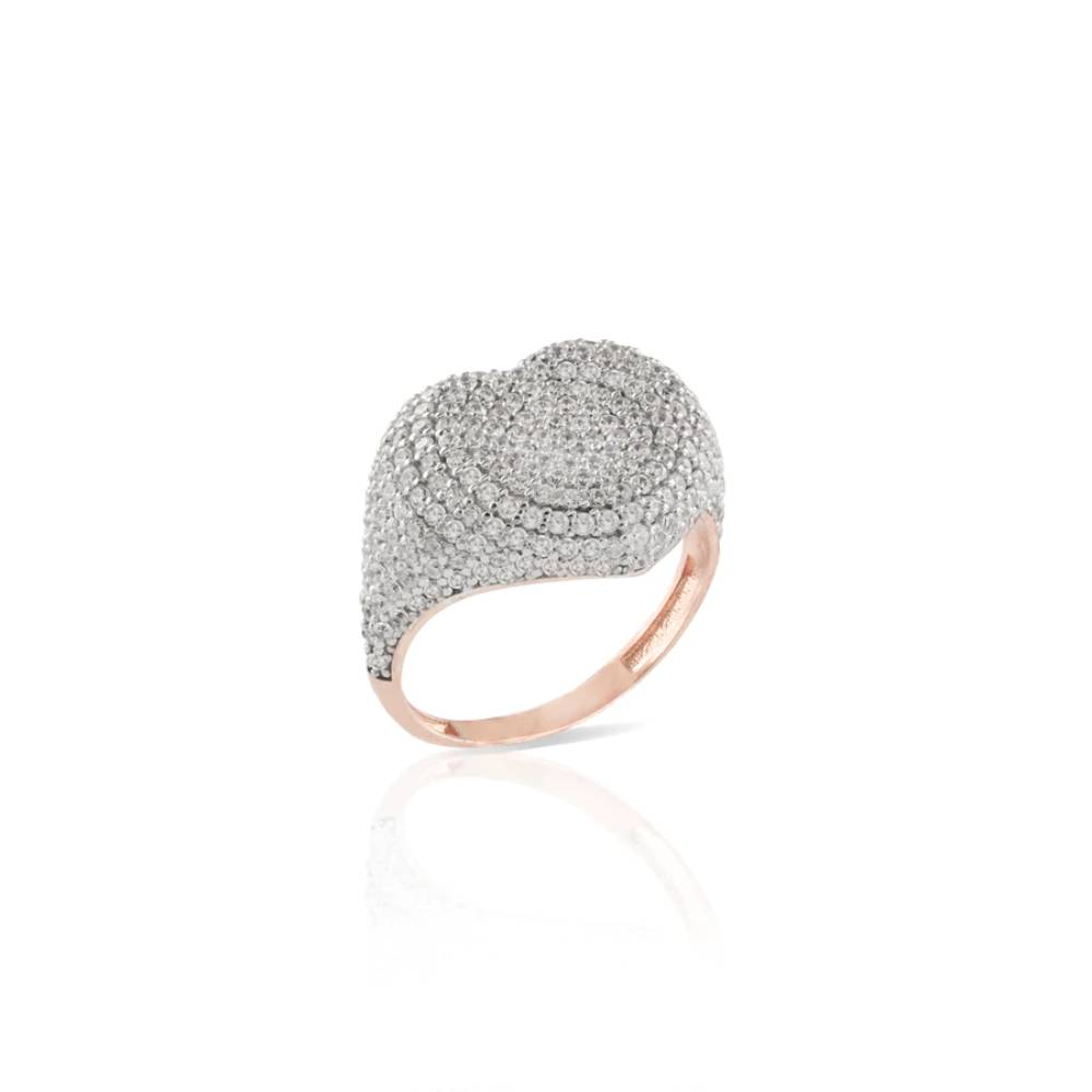 Anello Donna Sogni Argento 925 Cuore Pavè Zirconi Bianchi Misura 14 AN025RB