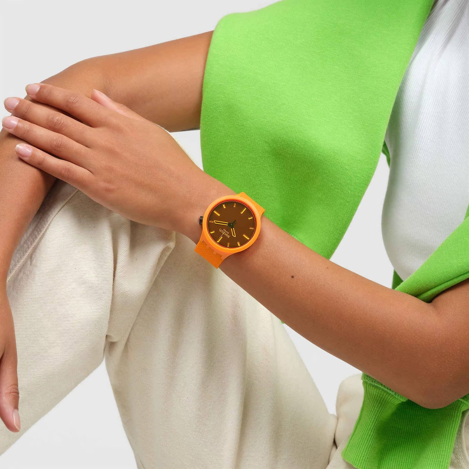 Orologio Unisex Swatch Big Bold Crushing Orange Quarzo Arancione SB05O102