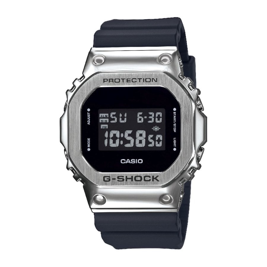 Orologio Uomo Casio G-SHOCK Gomma Acciaio Bianco Quarzo Digitale GM-5600-1ER