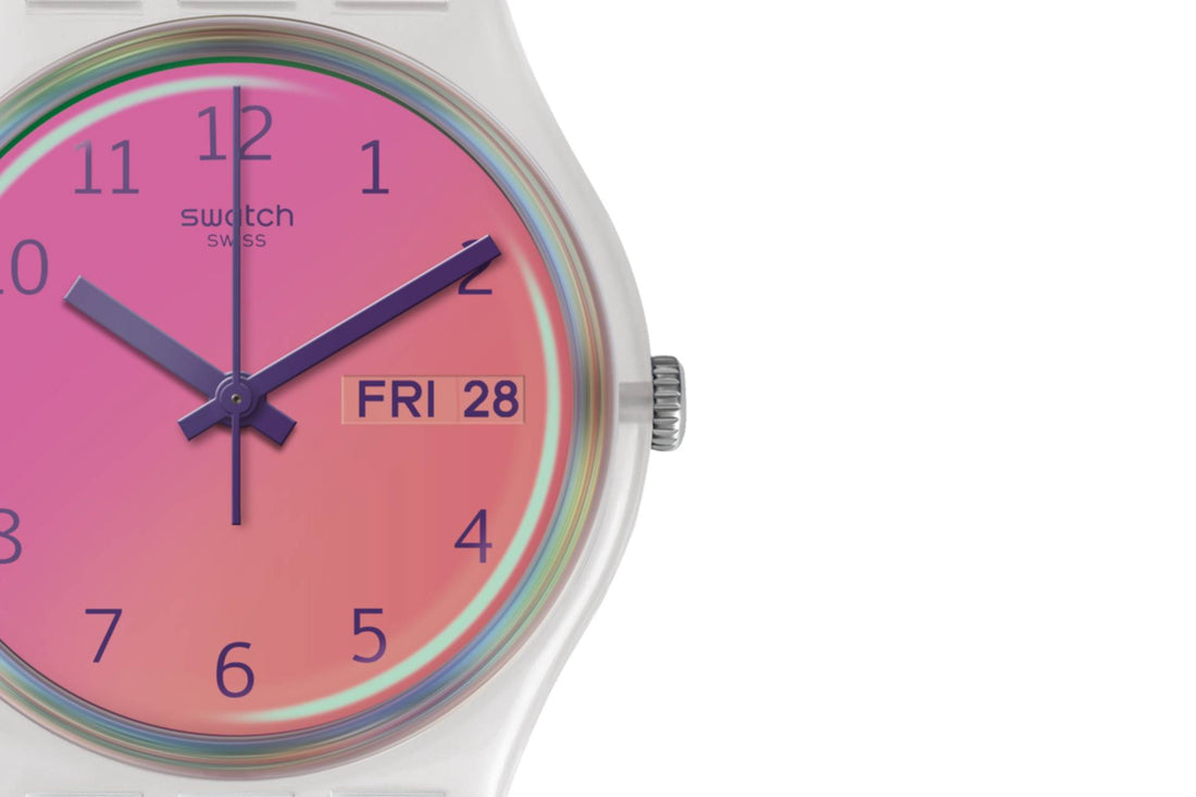 Orologio Donna Bambina Swatch Ultrafushia Quarzo Doppia Data Rosa GE719