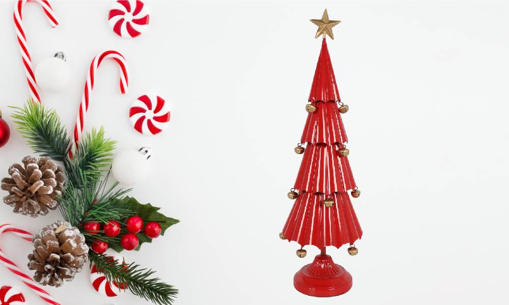 Albero Decostar Rosso Campanelli Altezza 65 cm 823467