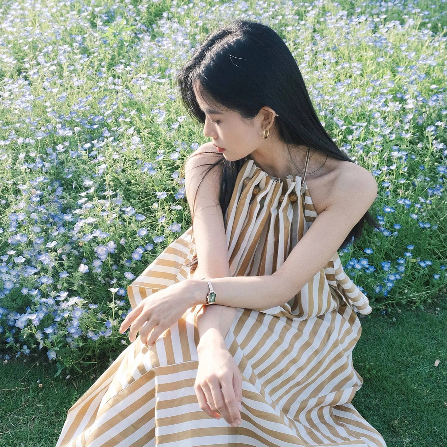 Orologio Donna Daniel Wellington Quadro Mini Acciaio Dorato Verde DW00100653