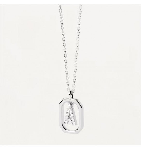 Collana Donna PDPaola Argento 925 Bianco Mini Iniziale A Zirconi CO02-512-U
