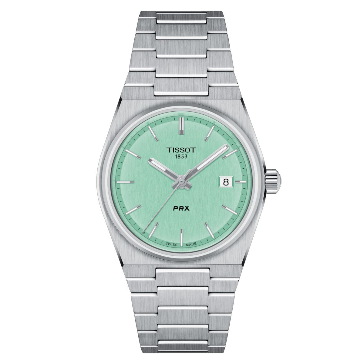 Orologio Donna Tissot Acciaio Prx Verde Acqua Quarzo Solo Tempo Data T1372101109100