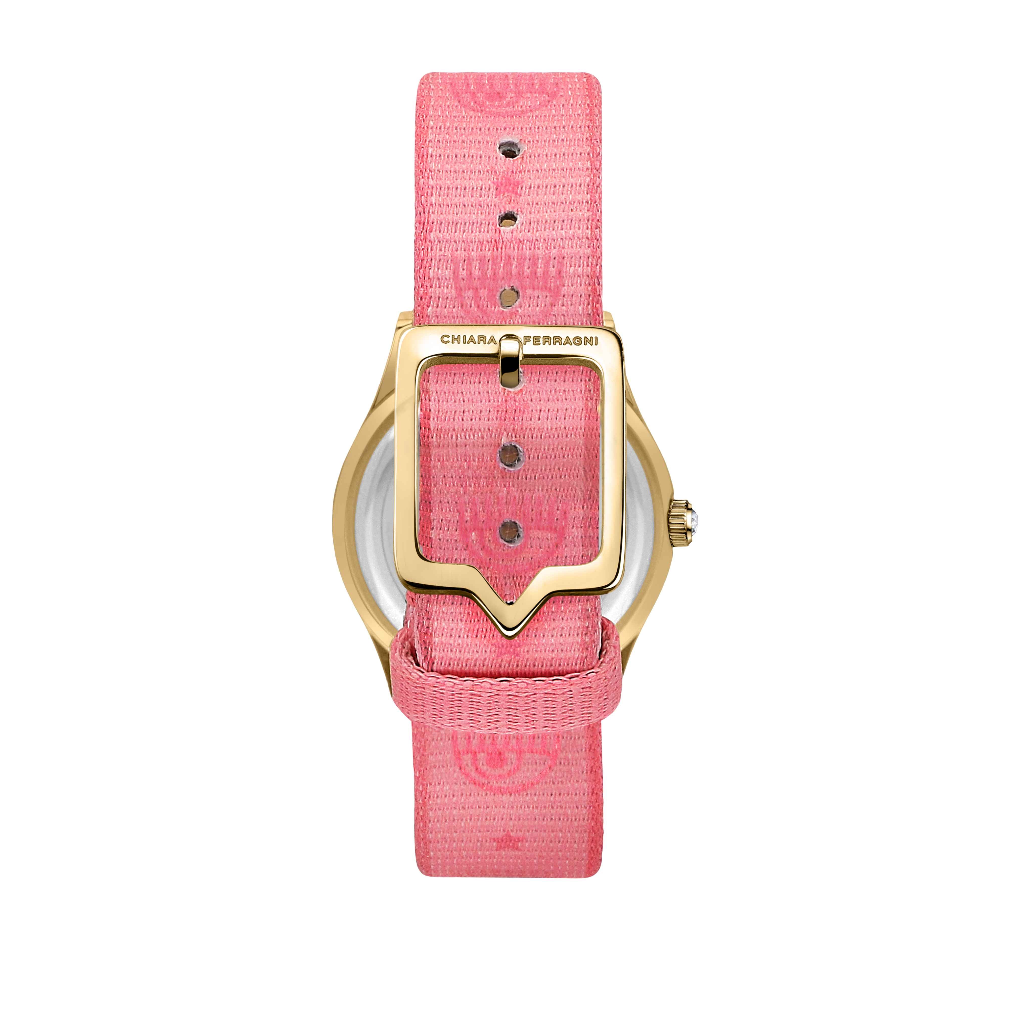 Orologio Donna Chiara Ferragni Quarzo Solo Tempo Acciaio Dorato Pelle