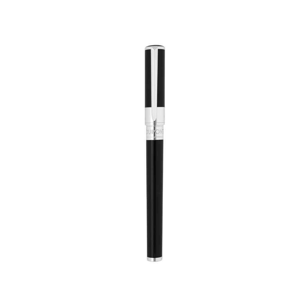 Penna Uomo Dupont Initial Piuma Lucida Acciaio Lacca Nero 270200