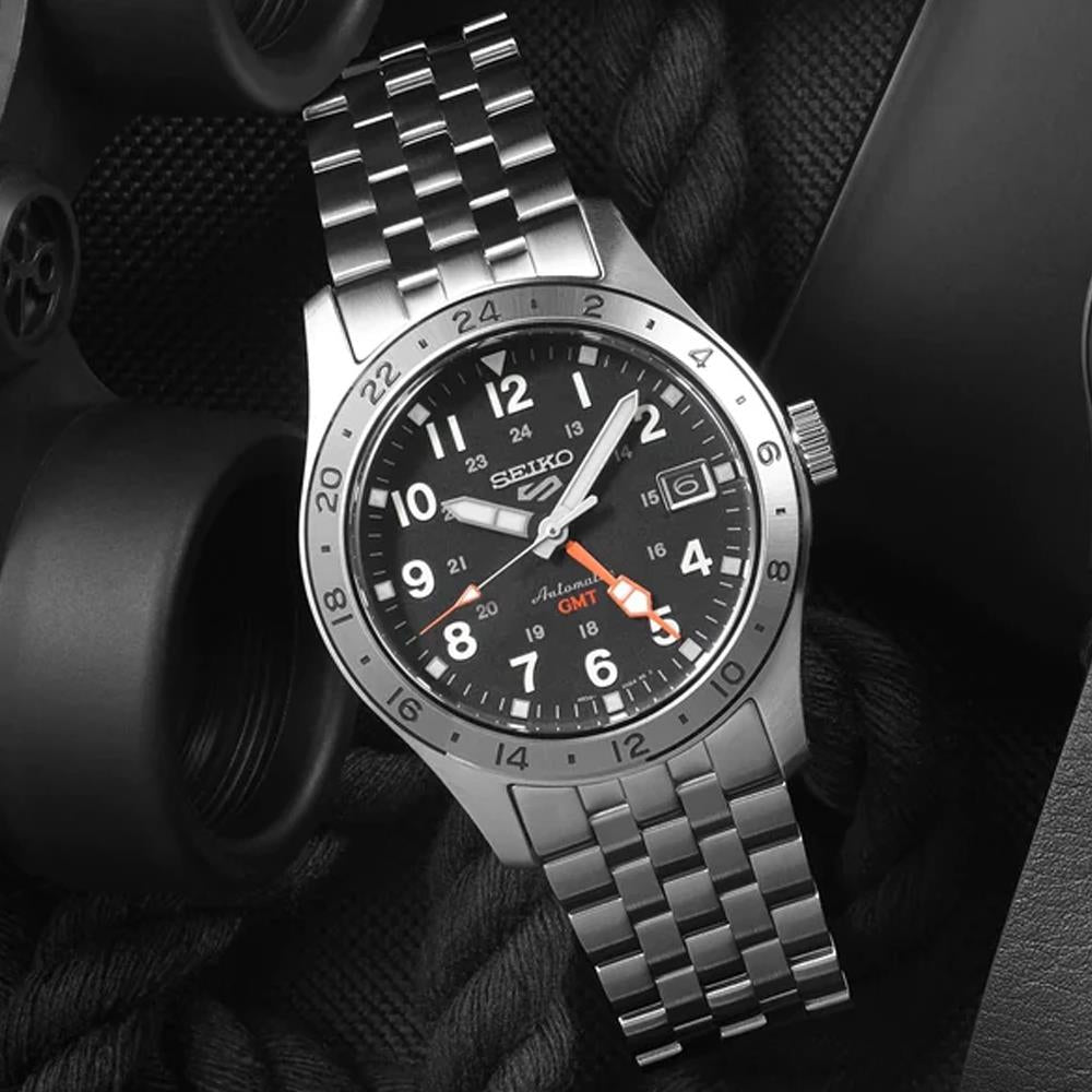 Orologio Uomo Seiko 5 Automatico Field GMT Nero SSK023K1