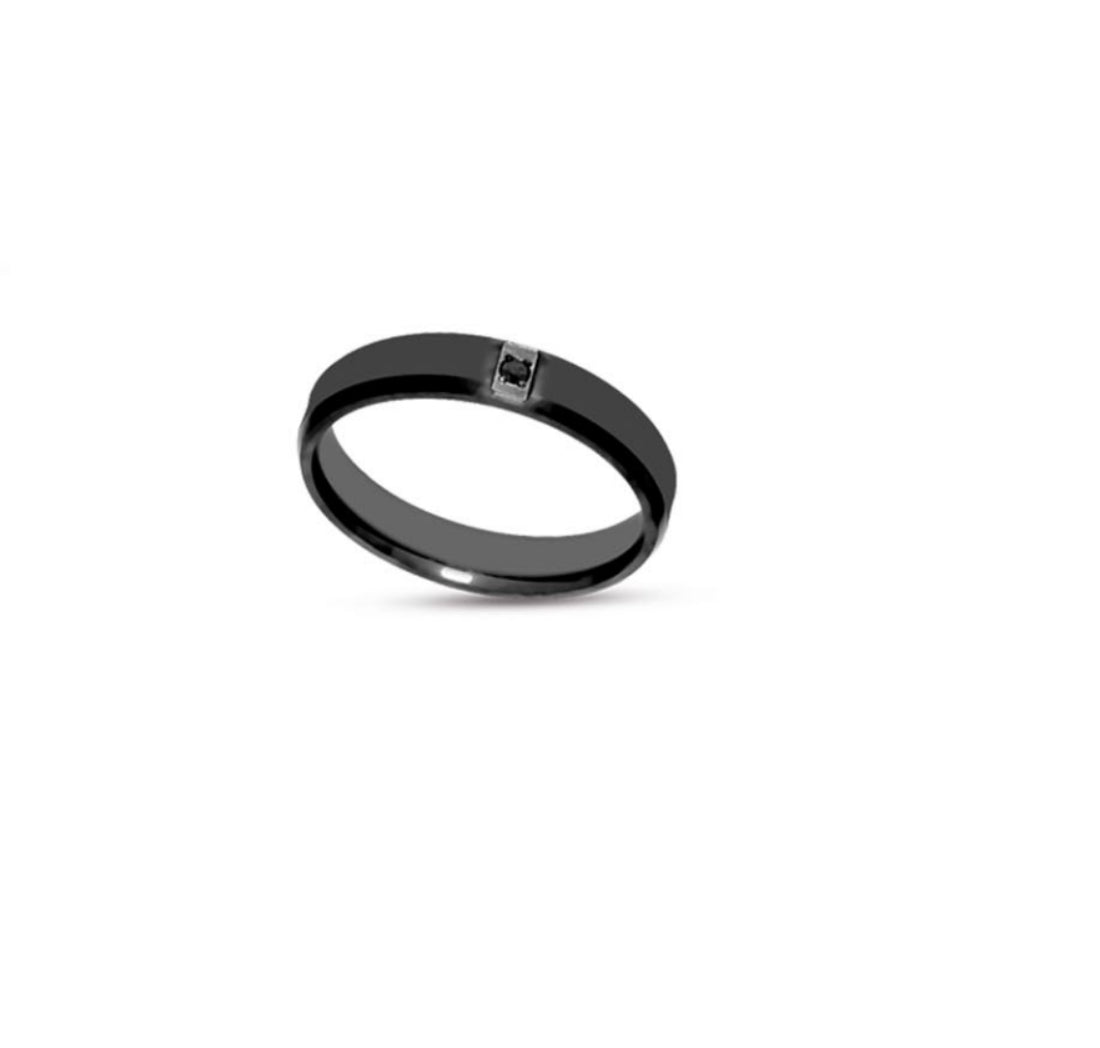Anello Uomo Liu Jo Acciaio PVD nero Squadrato Zircone Nero Misura 26 MLJ498M26