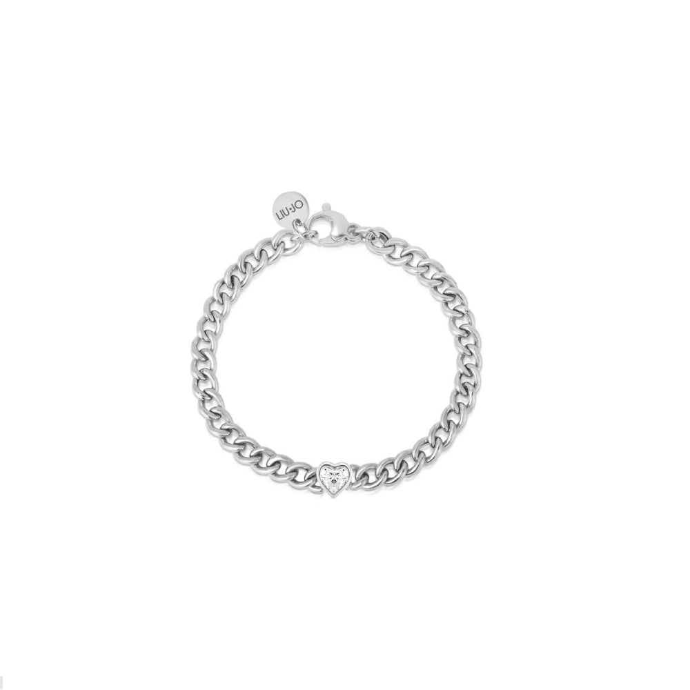 Bracciale Donna Liu Jo Acciaio Maglia Groumette Zircone Cuore LJ2318