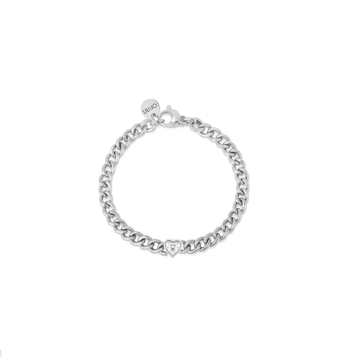 Bracciale Donna Liu Jo Acciaio Maglia Groumette Zircone Cuore LJ2318