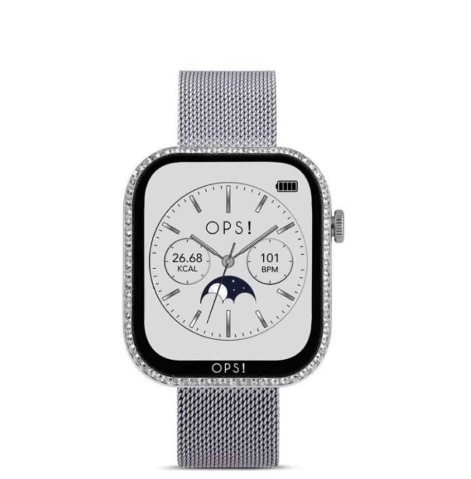 Orologio Donna Ops Smartwatch Call Pro Diamonds Zirconi Bianchi OPSSW-64