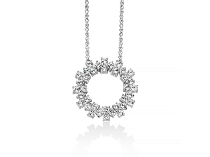 Collana Donna Miluna Perle Argento 925 Cerchio con  Pietre Topazio Bianco CLD5096