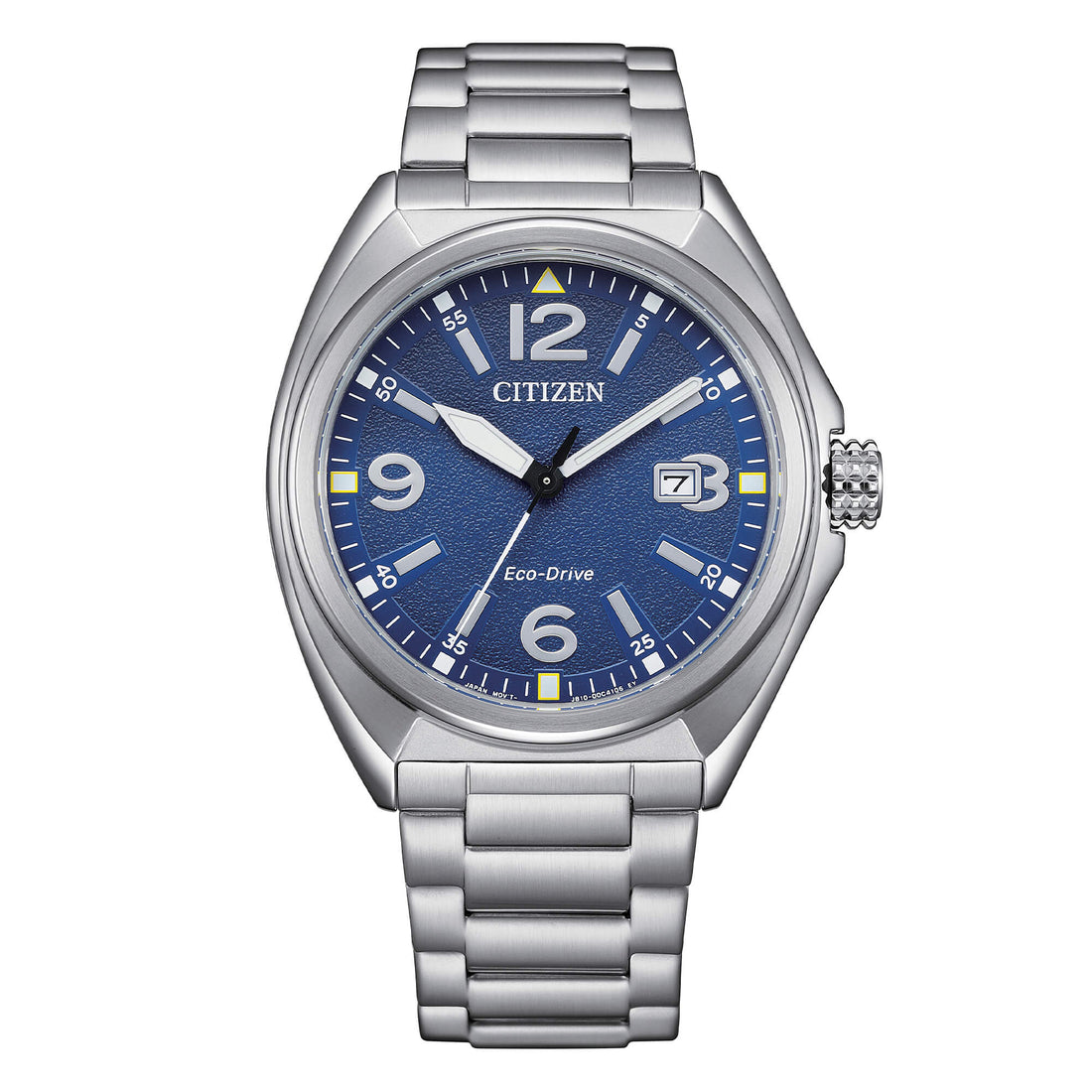 Orologio Uomo Citizen Blu Militare Eco-Drive Solo Tempo Acciaio Data AW1571-76L